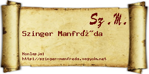 Szinger Manfréda névjegykártya